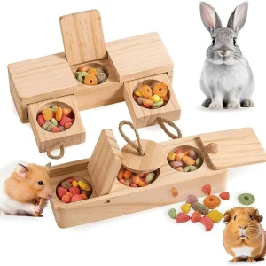 Guinea Pig Toys - Wooden Toys for Pets  Enrichment & Foraging Activity for Hamster, Rabbit