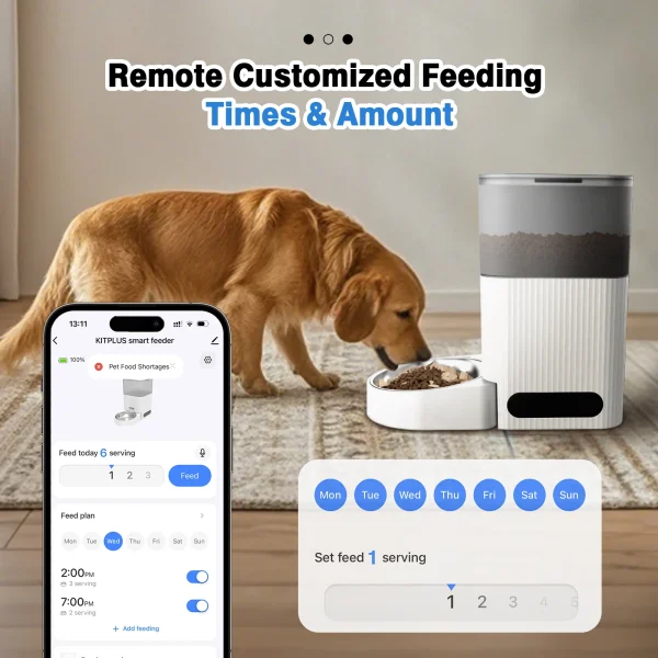 KITPLUS Automatic Cat Feeder, APP Control, with Timer