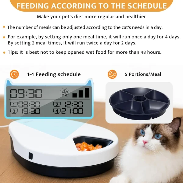 Automatic Cat Feeder - Wet Food with Cooling, Semiconductor Refrigeration