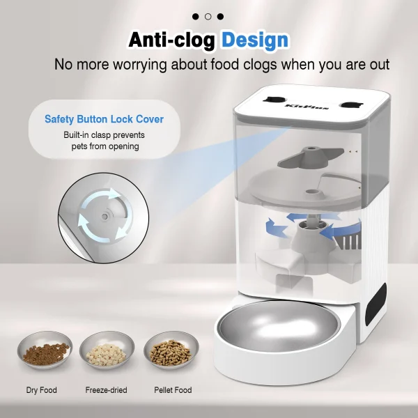 KITPLUS Automatic Cat Feeder, APP Control, with Timer