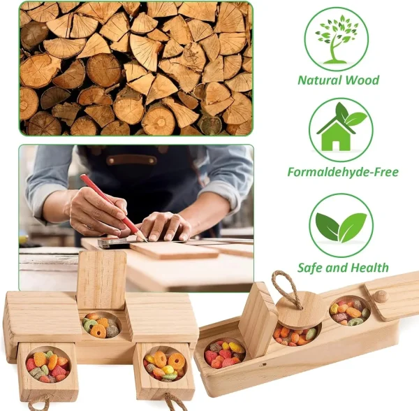 Guinea Pig Toys - Wooden Toys for Pets  Enrichment & Foraging Activity for Hamster, Rabbit