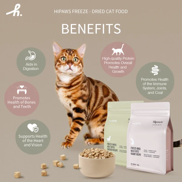 Hipaws Complete Natural Cat Recipe Freeze-Dried Food Treats Toppers 280g