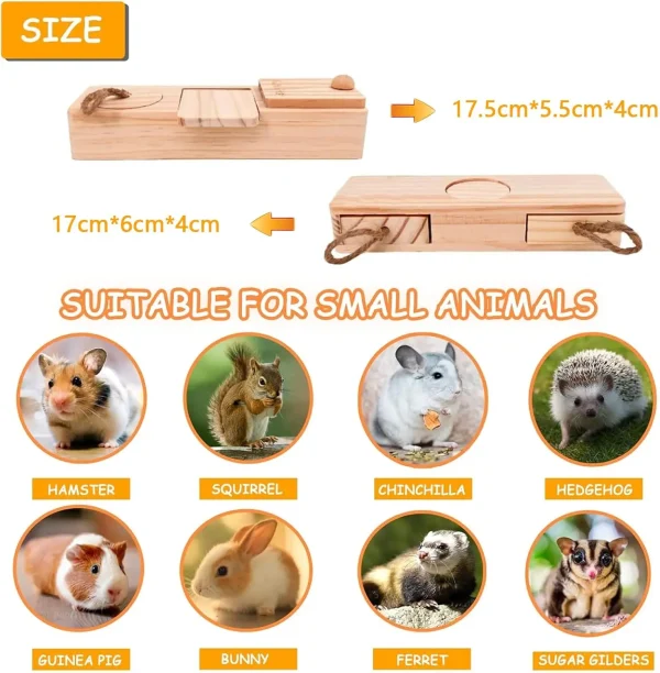 Guinea Pig Toys - Wooden Toys for Pets  Enrichment & Foraging Activity for Hamster, Rabbit