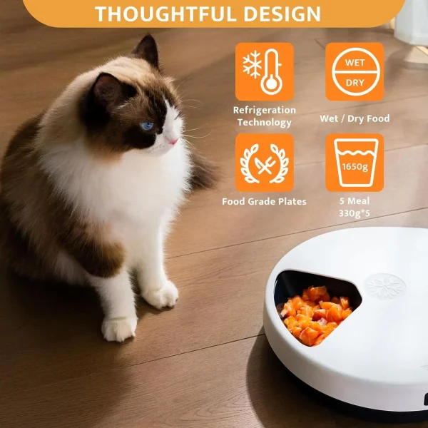 Automatic Cat Feeder - Wet Food with Cooling, Semiconductor Refrigeration