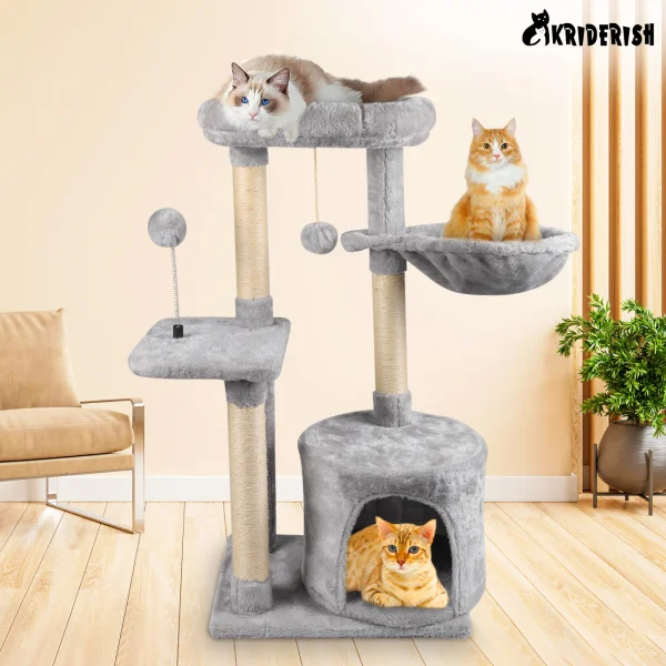Multi-level Cat Scratching Tree, Stable Frame and Comfortable Perch