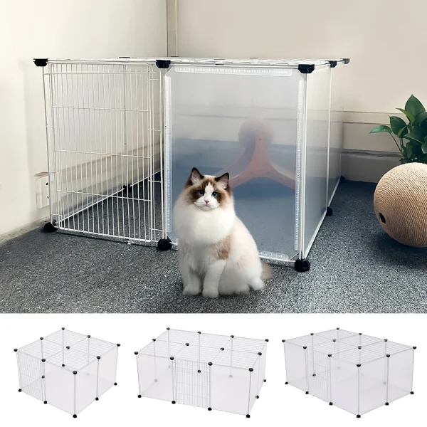 Tieker 12 /16/18 DIY transparent Pet playpen with door