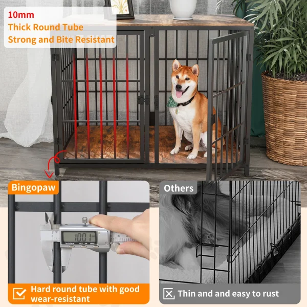 Dog House End Table Furniture with Four Doors and Lock