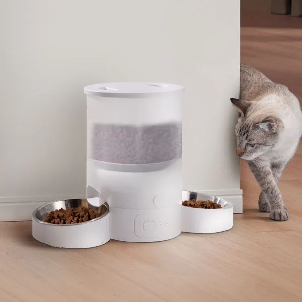 3L Automatic Pet Feeder Dual Bowls Wifi Control