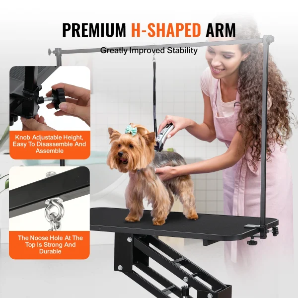 VEVOR 43" Hydraulic Pet Grooming Table 400LBS Height Adjustable