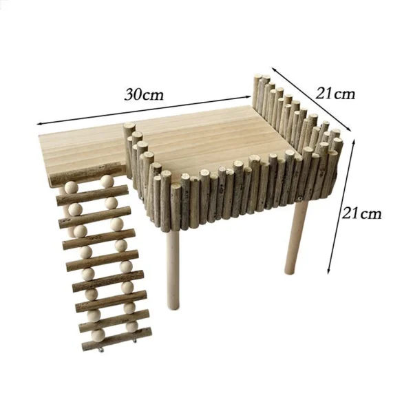 Natural Wooden Platform Stand Shelf For Hamster