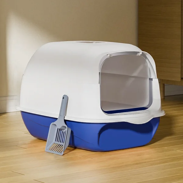 Voltsify Detachable Cat Litter Box with 180° Flip-Top & Scoop & Deodorant