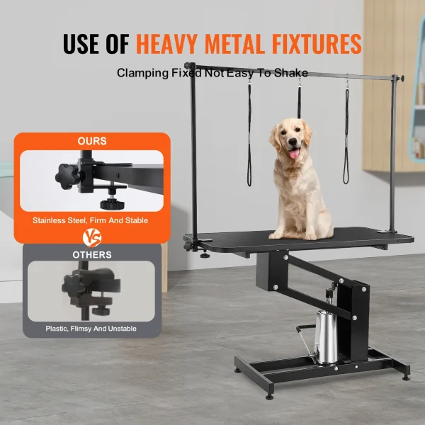 VEVOR 43" Hydraulic Pet Grooming Table 400LBS Height Adjustable