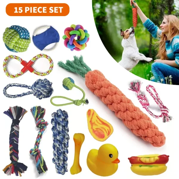 15pcs Dog Plush Toy Set