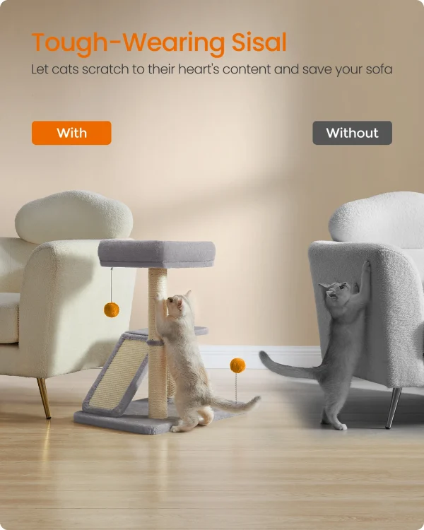 Feandrea Multifunctional Cat Scratcher with Rotatable Scratching Ramp