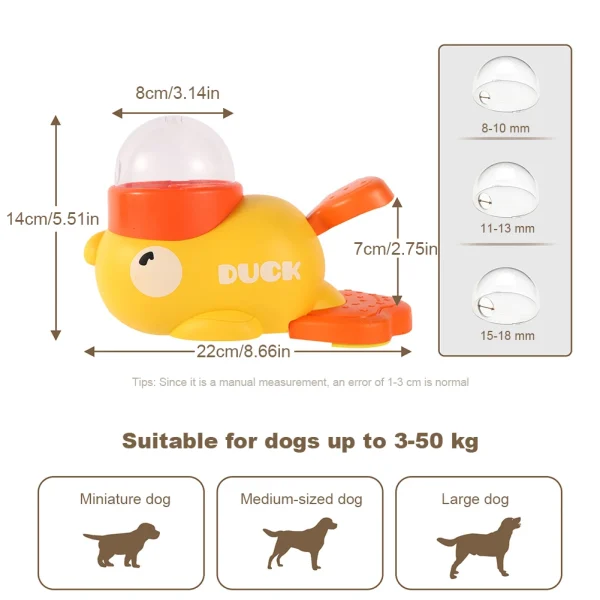 Yellow Duck Pet Automatic Feeder Wear Resist Dog Snack