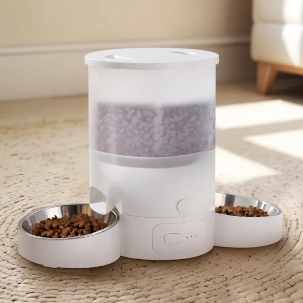 3L Automatic Pet Feeder Dual Bowls Wifi Control