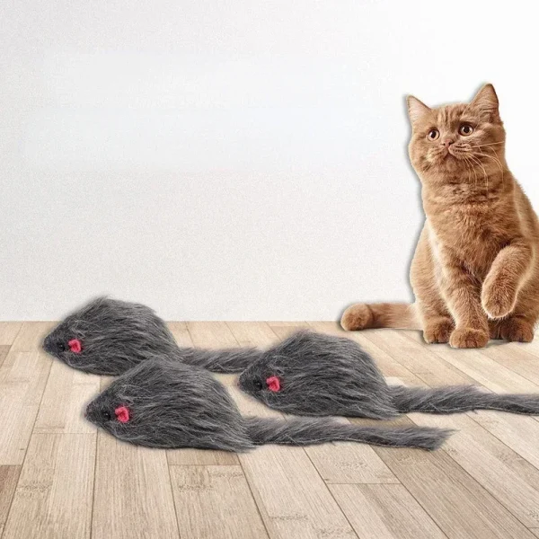18cm False Mouse Cat Toys, Long-haired Tail Mice