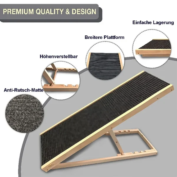 Height-Adjustable Dog Stairs for Couch/Bed Access