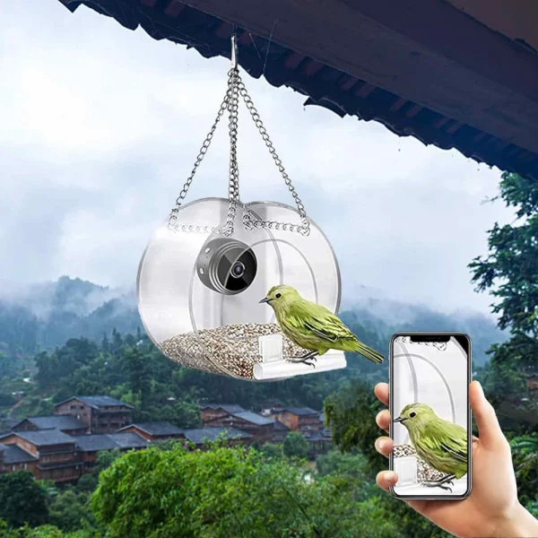 Smart Birds Hanging Feeder Acrylic with Camera