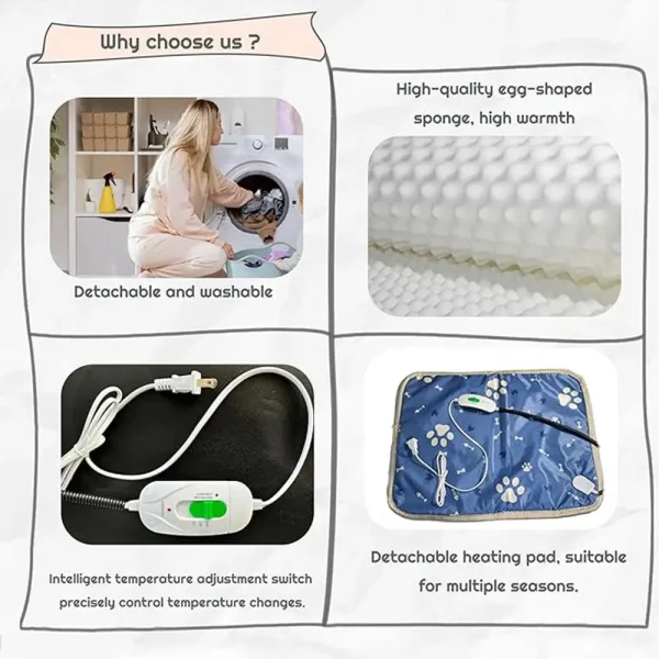 Heated Dog Bed with Dual Temperature Control
