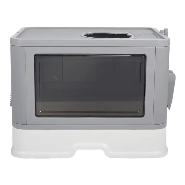 Enclosed Folding Plastic Cat Litter Box with Scoop