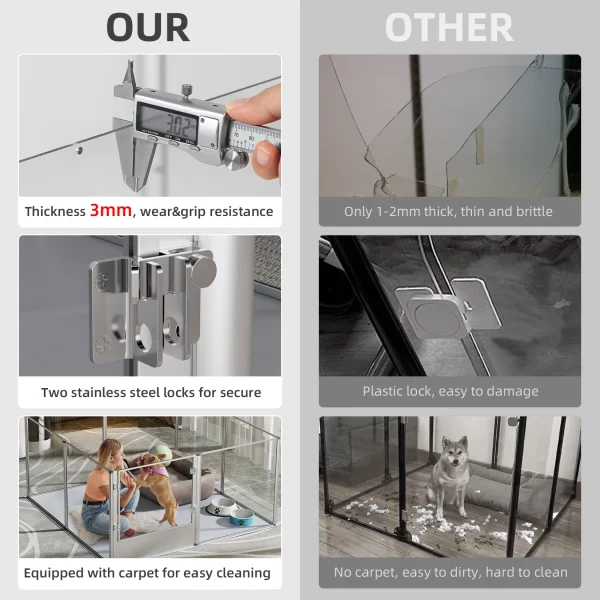 Acrylic Dog Playpen Fence with Waterproof Fertility