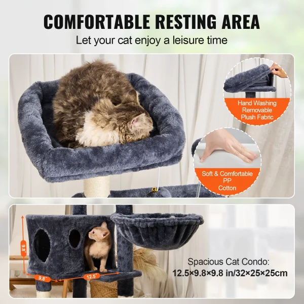 Cat Tree for Indoor Cats 45.2" Jumping Platforms