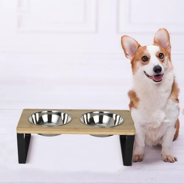 Tieker Elevated Pet Feeder Double Bowl 10° Stainless Steel