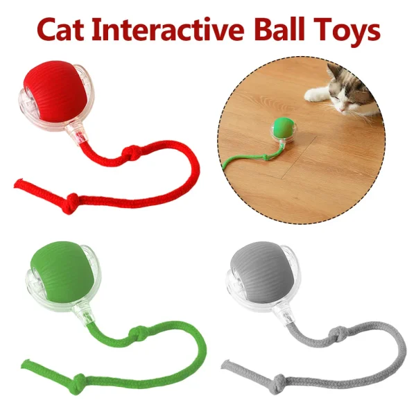 2/1PCS Interactive Ball Cat Toys Automatic Electric Fast Rolling Ball