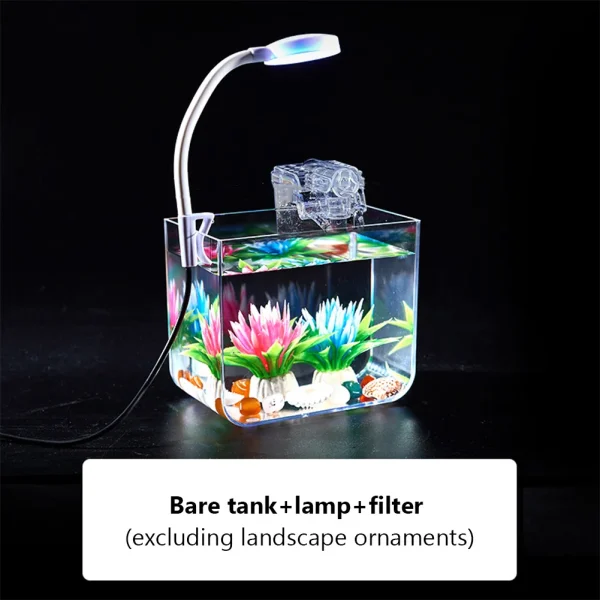 Transparent Aquarium Tank with Clip On Lamp
