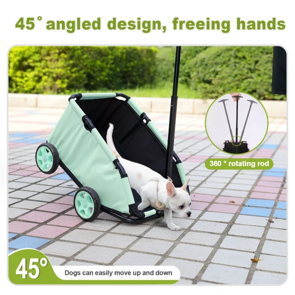 Small Pet Cart 4 Wheels Folding Dog Stroller Lightweight 360°