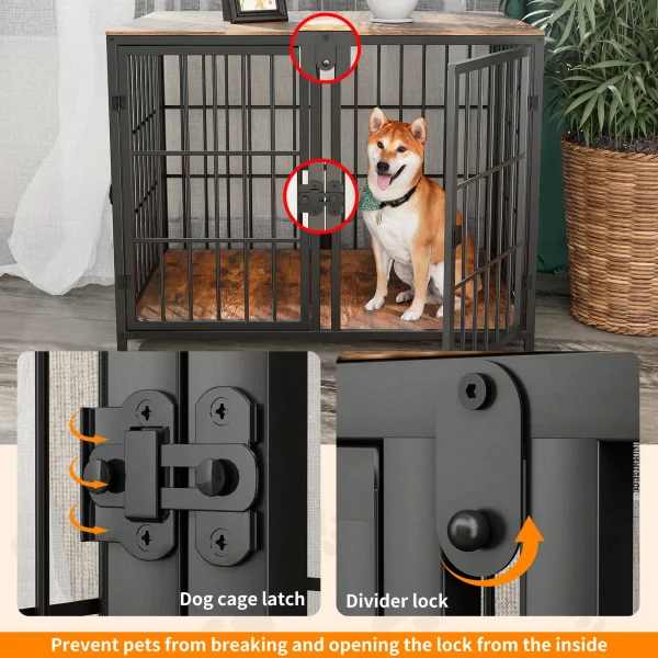 Dog House End Table Furniture with Four Doors and Lock