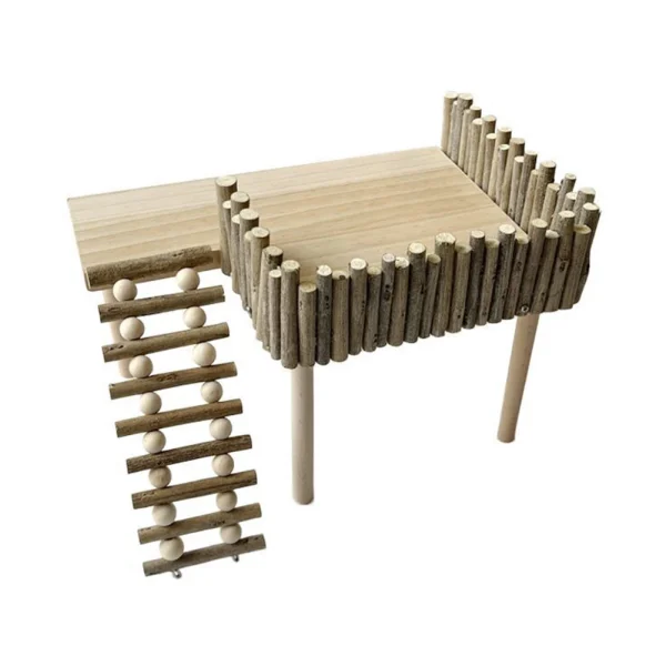 Natural Wooden Platform Stand Shelf For Hamster