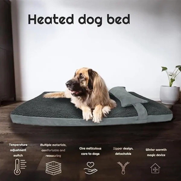 Heated Dog Bed with Dual Temperature Control
