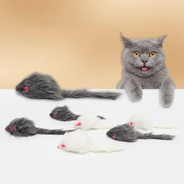 18cm False Mouse Cat Toys, Long-haired Tail Mice