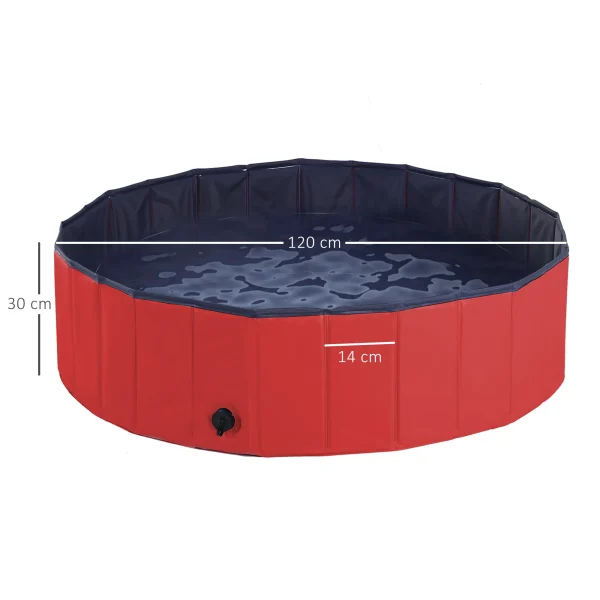 PawHut Pet Paddling Pool Cat, Dog Indoor/ Outdoor Foldable Diameter
