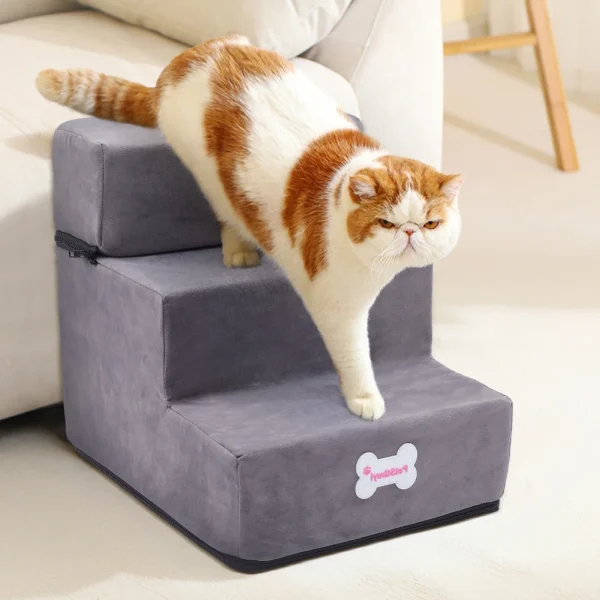 Tieker 3-Level Padded Pet Stair Climbing