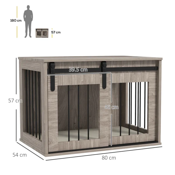 PawHut Dog Crate Furniture with Removable Cushion