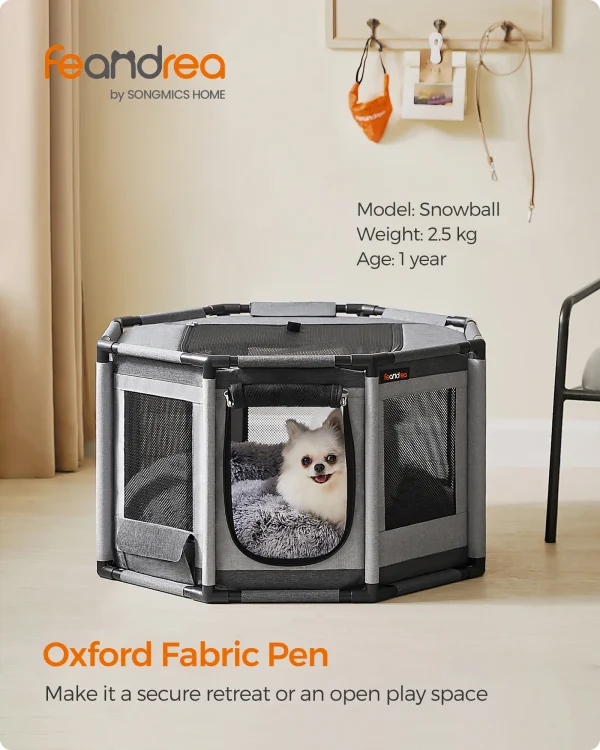 Oxford Fabric Dog Playpen, Breathable Mesh