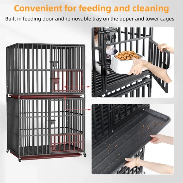 Oversized Stackable Dog Crate with Double Layer