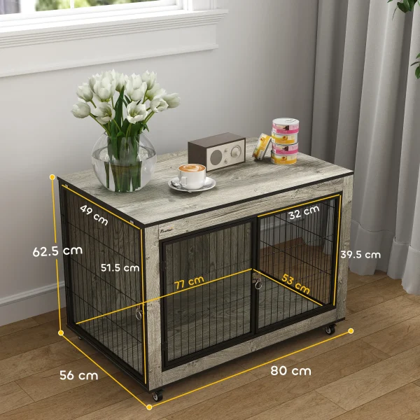 Dog Crate Furniture on Wheels, for Medium Dogs