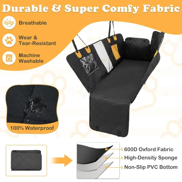 Dog Car Seat Cover Non-Slip W/ Mesh Window