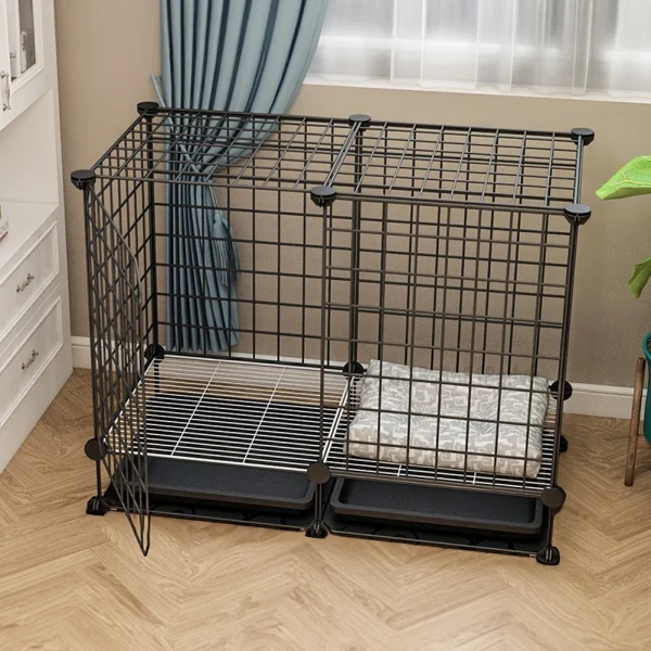 Black Wire Dog Cage Removable with 2 Trays