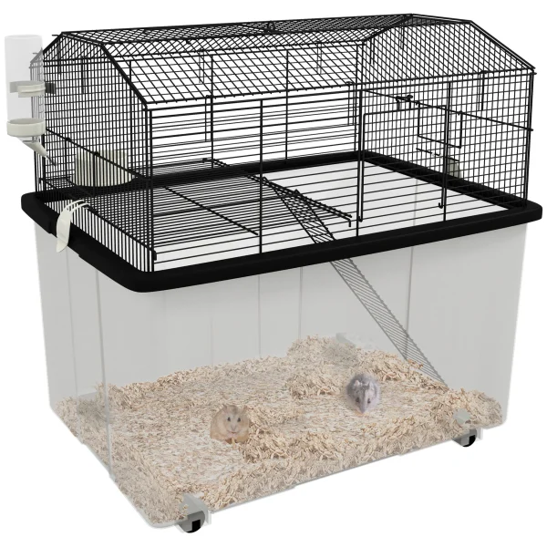 Hamster Cage with Wheels - Black
