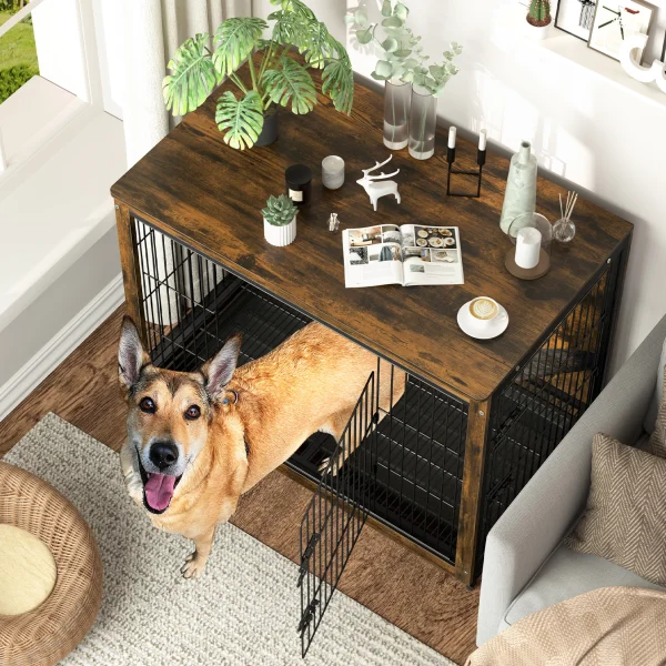 Pet Cage Kennels with 2 Doors and Removable Tray