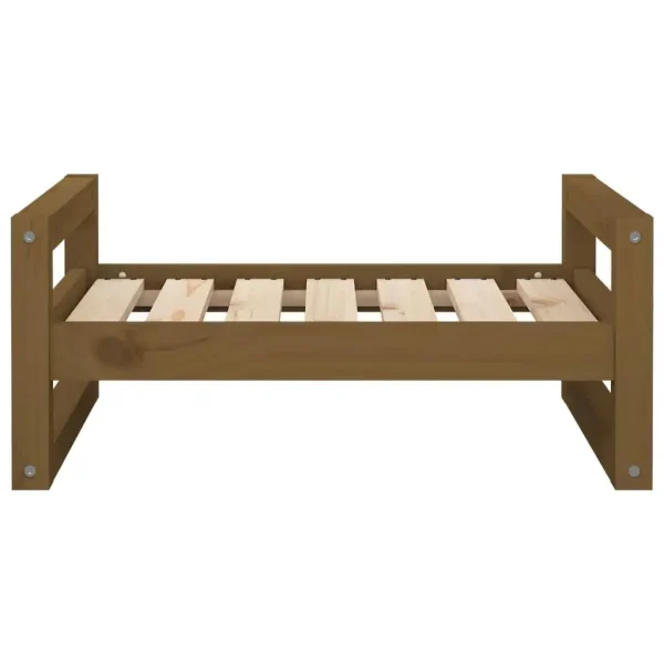 Stylish Brown Dog Bed - Solid Pine Wood