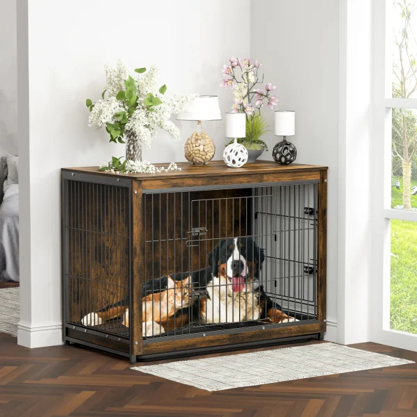 Pet Cage Kennels with 2 Doors and Removable Tray