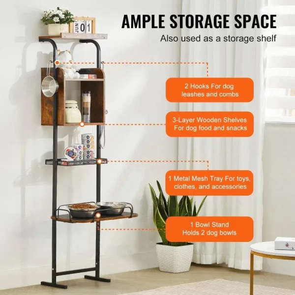 Storage Pet Feeding Station and Toy Organizer