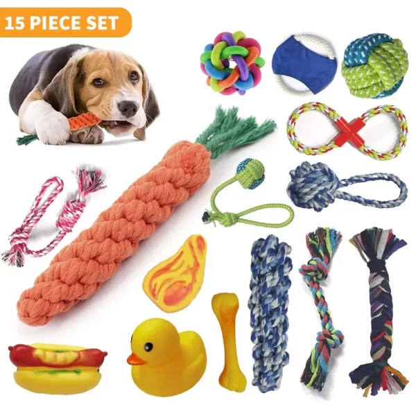 15pcs Dog Plush Toy Set