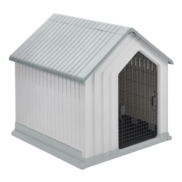 White Waterproof Plastic Dog House with Door